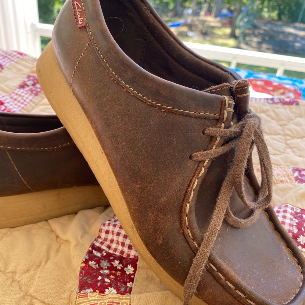 LADIES CLARKS LEATHER SHOES SZ 8 1/2